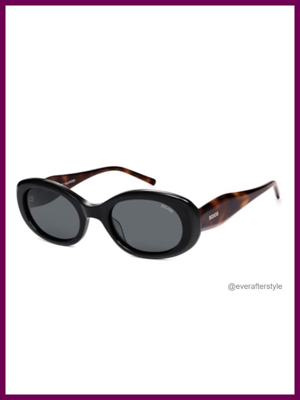 Oval Polarized Acetate Sunglasses Retro 90s UV400 Full Coverage Eyewear